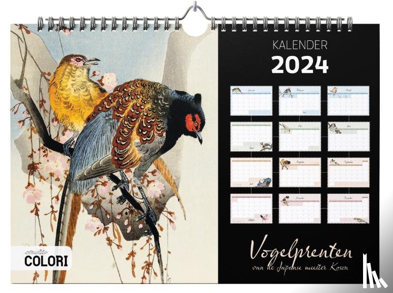 Studio Colori - Kalender 2024 - Vogelprenten van de Japanse meester Koson