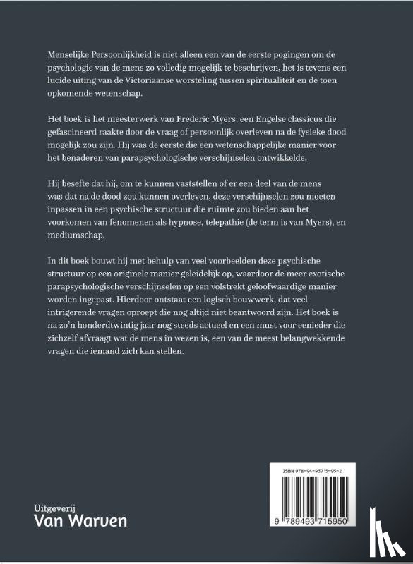 Myers, Frederic William Henry - Menselijke persoonlijkheid en haar voortbestaan na de lichamelijke dood