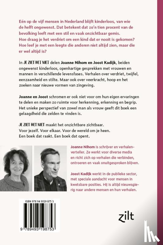 Nihom, Joanne, Kadijk, Joost - Je ziet het niet