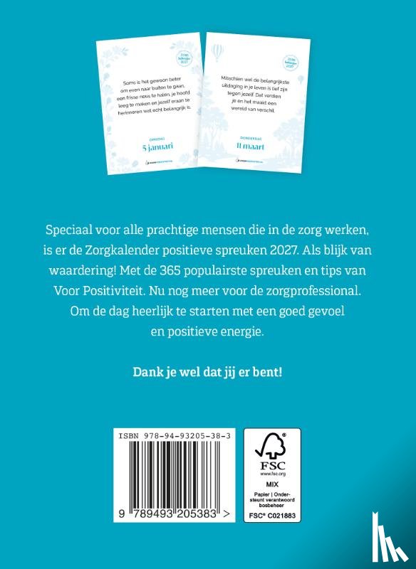  - Zorgkalender positieve spreuken 2027