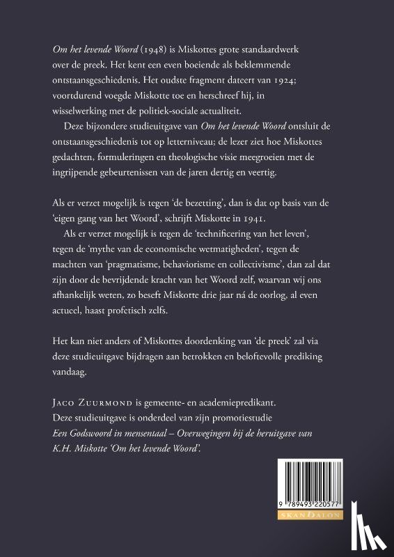 Miskotte, Kornelis Heiko - Om het levende woord - Studieuitgave