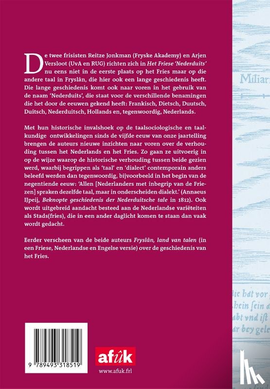 Jonkman, Reitze J., Versloot, Arjen P. - Het Friese 'Nederduits'