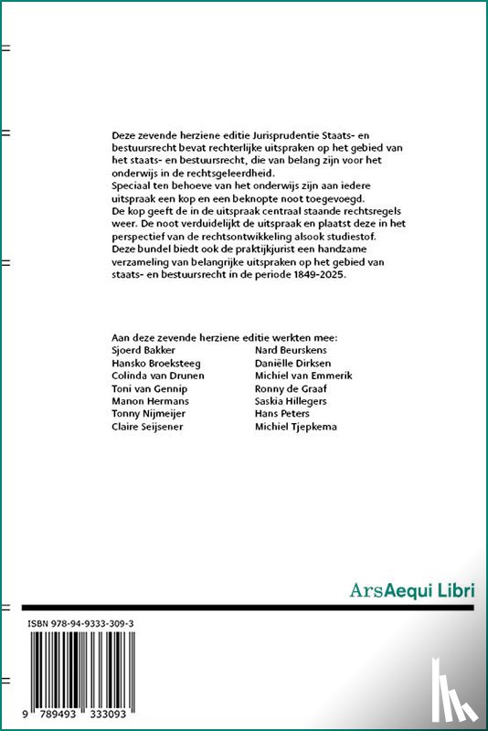  - Jurisprudentie Staats- en bestuursrecht 1879-2025