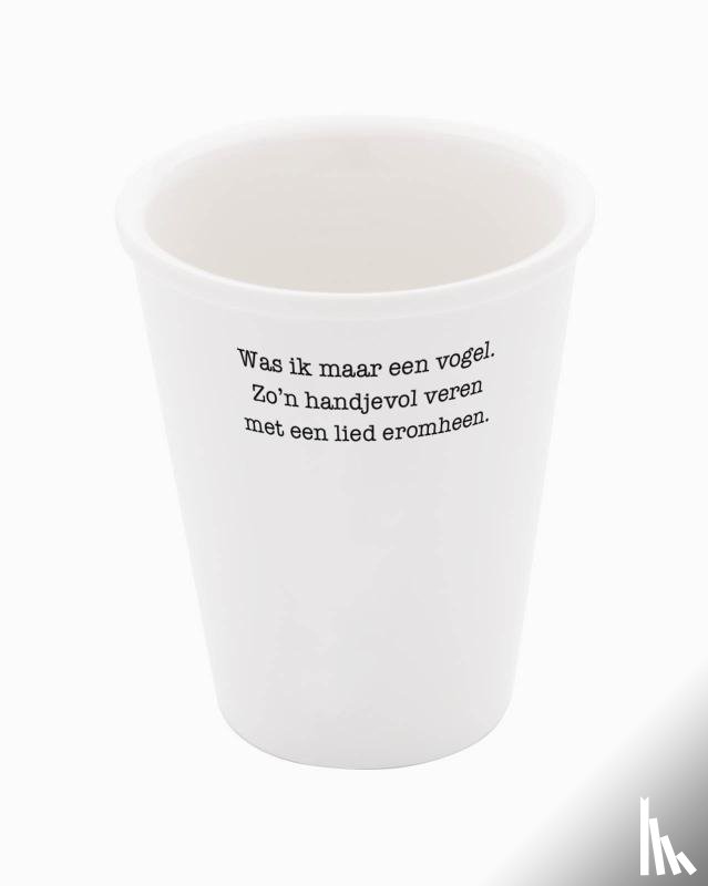 Kruit, Johanna - Porseleinen beker 'Was ik maar een vogel' (set van 2)