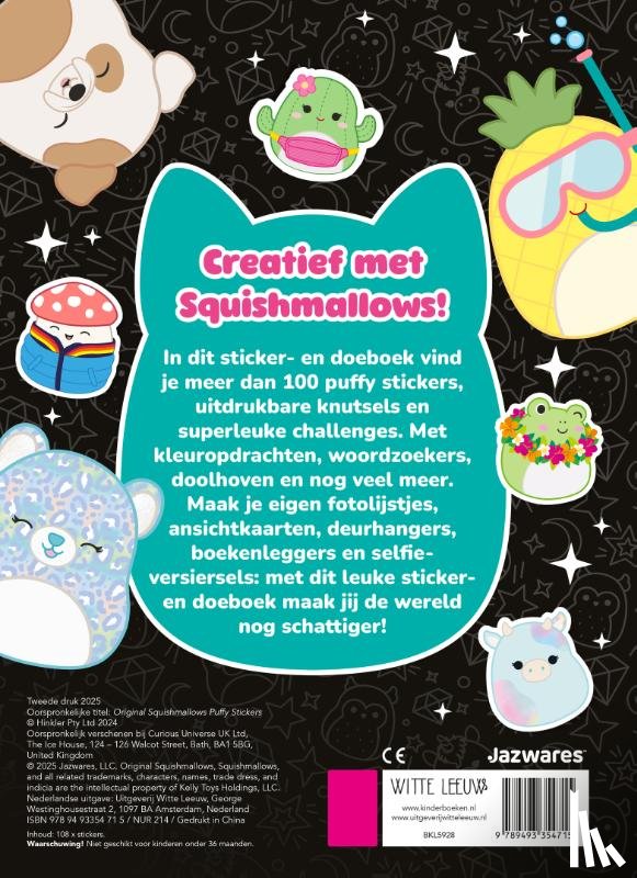 Witte Leeuw - Original Squishmallows sticker- en doeboek