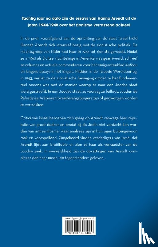 Arendt, Hannah - Het zionisme bij nader inzien