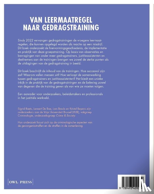  - Van leermaatregel naar gedragstraining