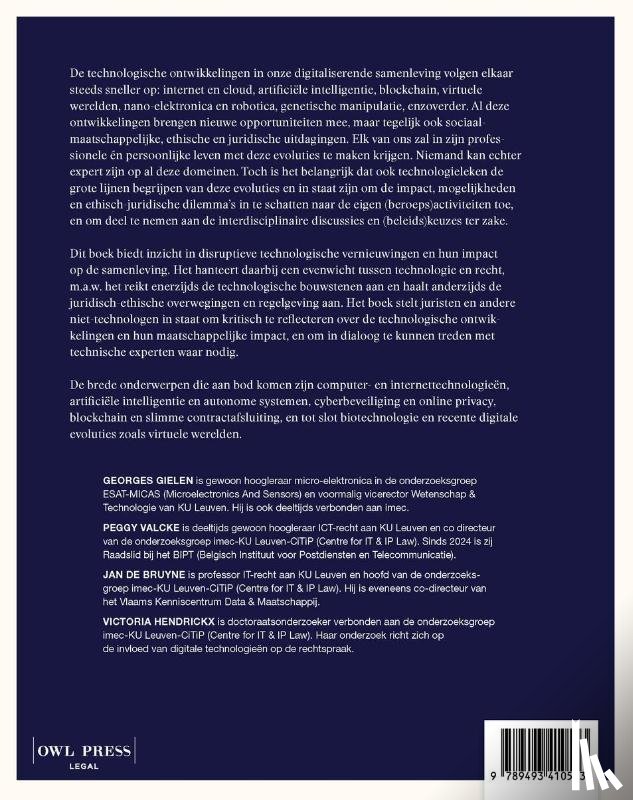 Gielen, Georges, De Bruyne, Jan, Valcke, Peggy, Hendrickx, Victoria - Technologie en recht