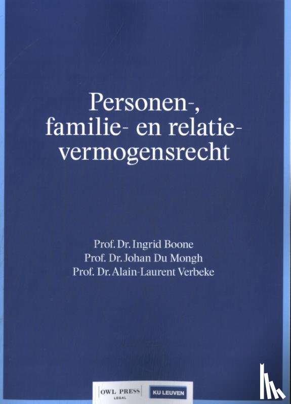 Boone, Ingrid, Du Mongh, Johan, Verbeke, Alain-Laurent - Personen-, familie- en familiaal vermogensrecht