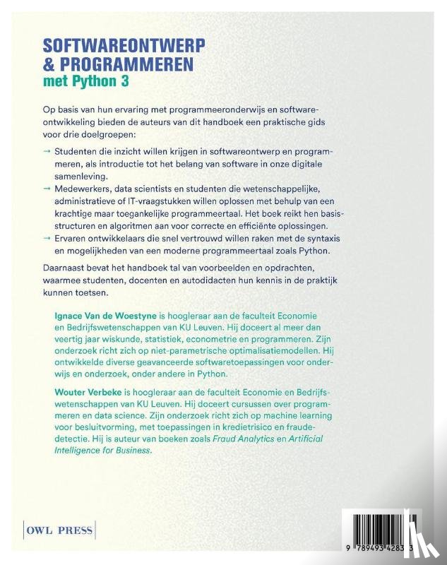 Van de Woestyne, Ignace, Verbeke, Wouter - Softwareontwerp & programmeren met Python 3