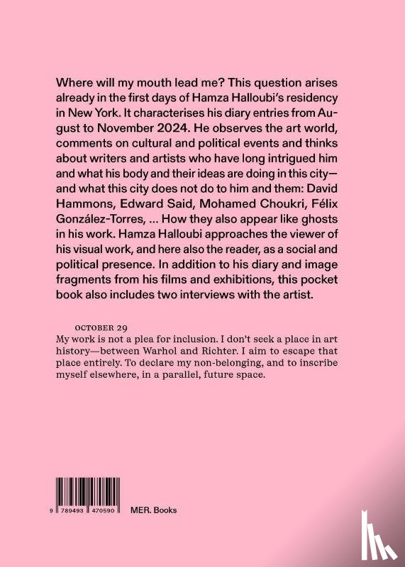 Halloubi, Hamza - Hamza Halloubi. Where Will My Mouth Lead Me, NY Diary