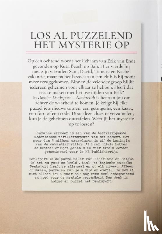  - Dossier Denksport – Suzanne Vermeer - Nachtclub
