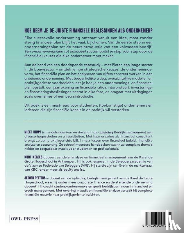 Kegels, Kurt, Kimpe, Mieke, Peeters, Jeroen - Van ondernemingsidee tot financieel succes