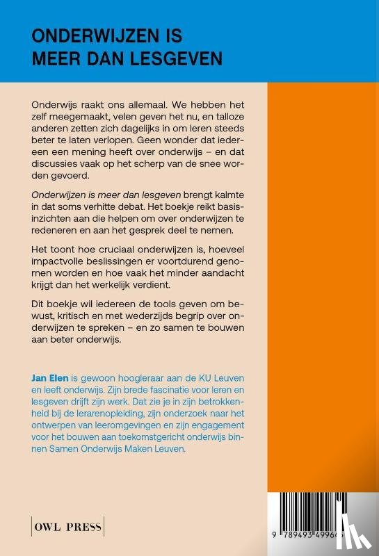 Elen, Jan - Onderwijzen is meer dan lesgeven