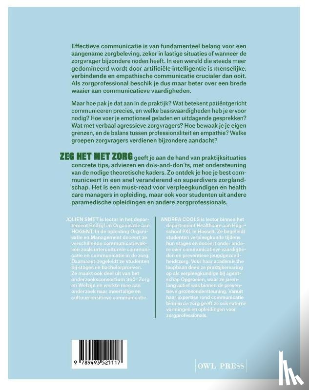 Cools, Andrea, Smet, Jolien - Zeg het met zorg