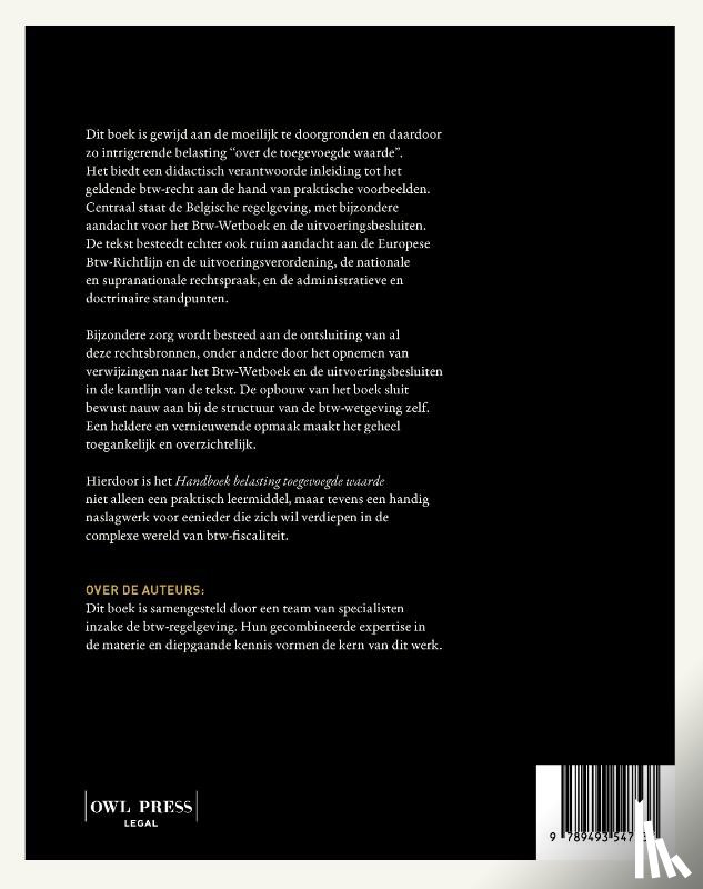 Debelva, Filip, Vlieger, Daan De, Heirman, Joaquim, Massin, Ivan, Stas, Danny, Vanbiervliet, Frank, Vyncke, Kenneth - Handboek belasting toegevoegde waarde