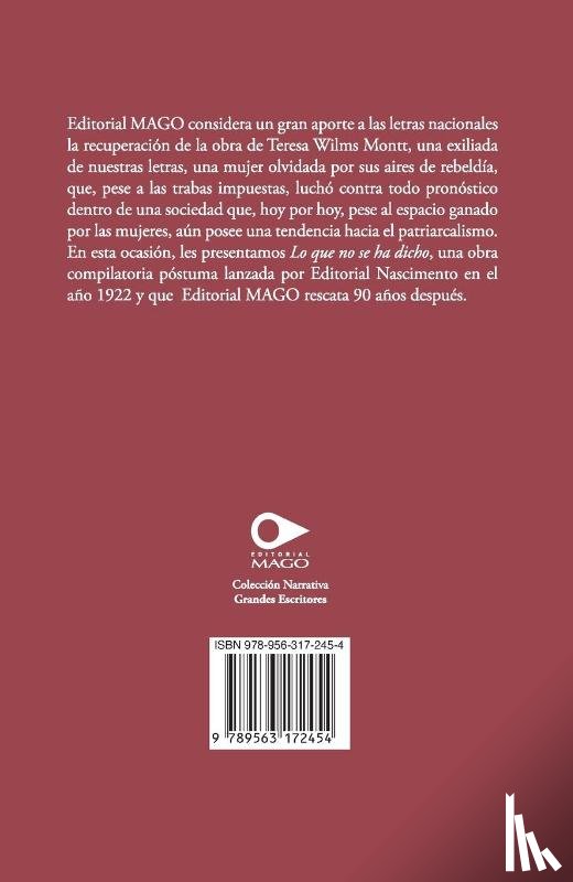 Wilms Montt, Teresa - Wilms Montt, T: Que no se ha dicho