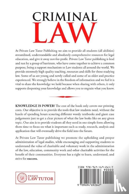 Private Law Tutor Publishing - Criminal Law