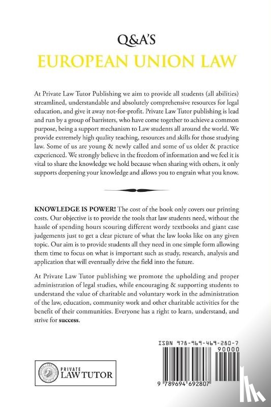 Private Law Tutor Publishing - European Union Law