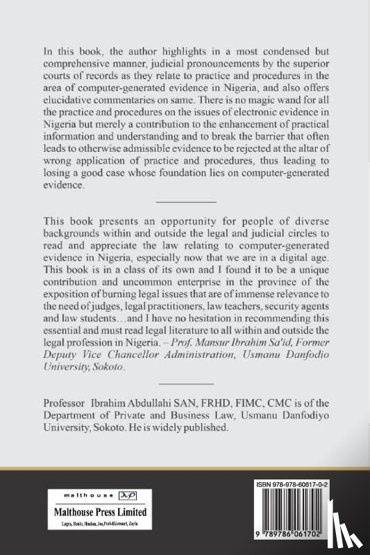 Abdullahi, Ibrahim - Computer-Generated Evidence Under Nigerian Law