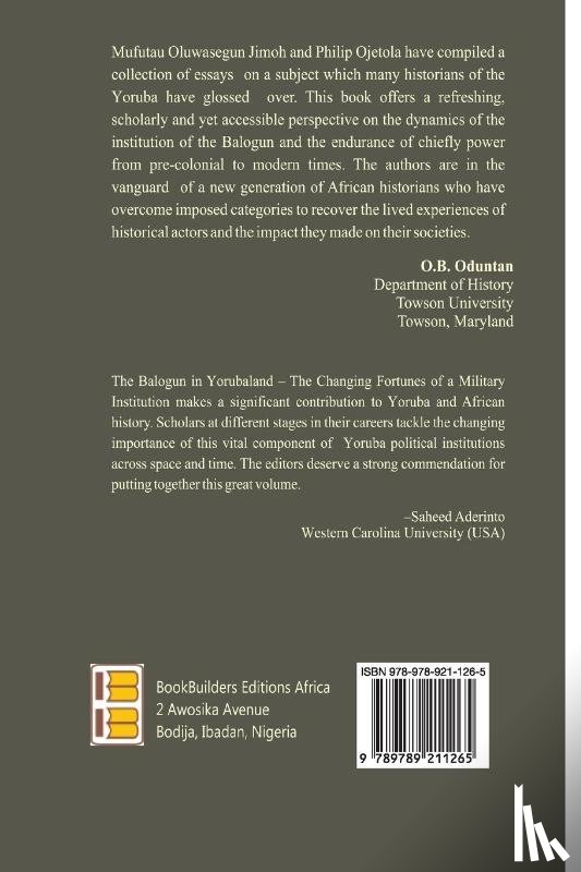  - The Balogun in Yoruba land The Changing Fortunes of a Military Institution
