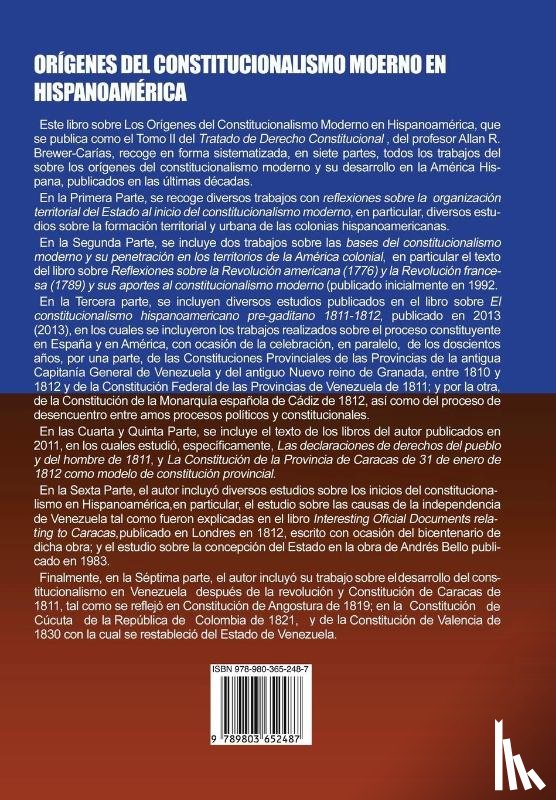 Brewer-Carias, Allan R - Origenes del Constitucionalismo Moderno En Hispanoamerica. Colecci'on Tratado de Derecho Constitucional, Tomo II