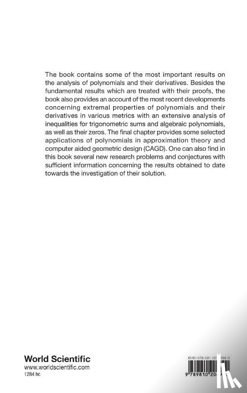 Gradimir V. Milovanovic, Themistocles Rassias, Dragoslav S. Mitrinovic - Topics In Polynomials: Extremal Problems, Inequalities, Zeros