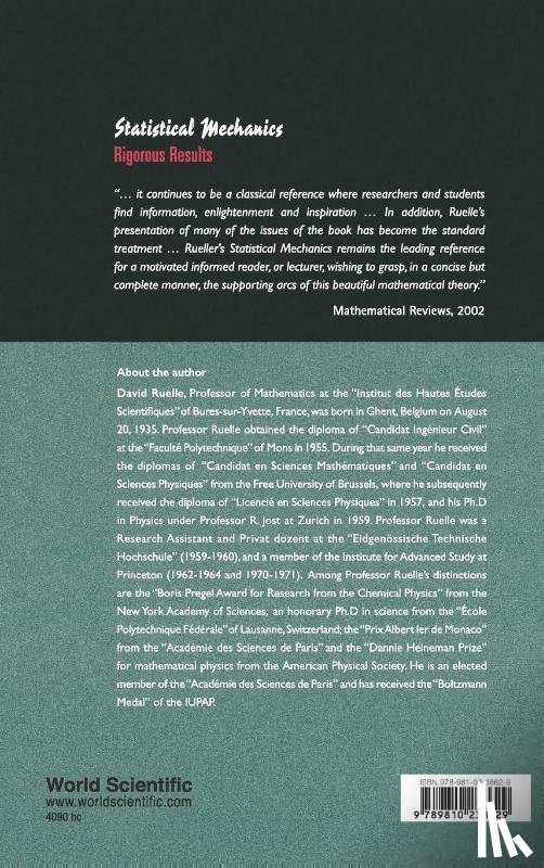 Ruelle, David (Institute Des Hautes Etudes Scientifiques - Statistical Mechanics: Rigorous Results