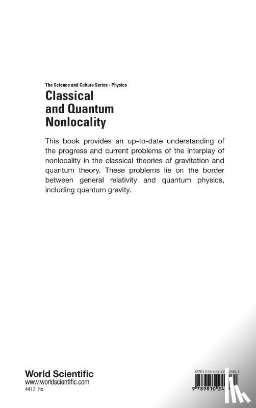 Bergmann P G - Classical And Quantum Nonlocality: Proceedings Of The 16th Course Of The International School Of Cosmology And Gravitation