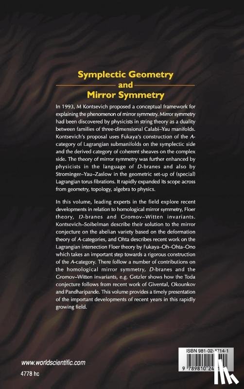  - Symplectic Geometry And Mirror Symmetry - Proceedings Of The 4th Kias Annual International Conference
