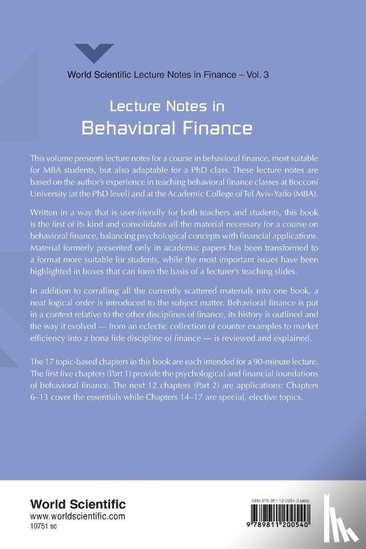 Venezia, Itzhak (The University Of Limassol - Lecture Notes In Behavioral Finance