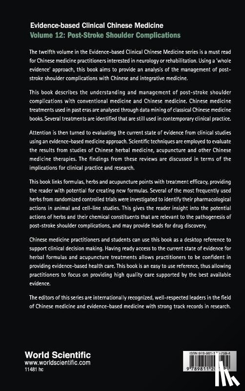 Zhang, Claire Shuiqing (Rmit Univ, Liu, Shaonan (Guangdong Provincial Hospital Of Chinese Medicine - Evidence-based Clinical Chinese Medicine - Volume 12: Post-stroke Shoulder Complications
