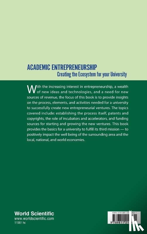Hisrich, Robert D (Kent State Univ - Academic Entrepreneurship: Creating The Ecosystem For Your University