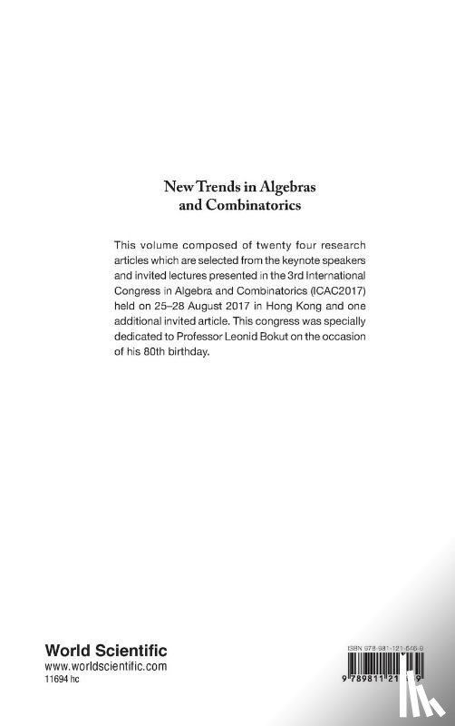  - New Trends In Algebras And Combinatorics - Proceedings Of The Third International Congress In Algebras And Combinatorics (Icac2017)