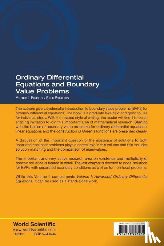 John R (Univ Of Tennessee At Chattanooga, Usa) Graef, Johnny L (Baylor Univ, Usa) Henderson, Lingju (The Univ Of Tennessee At Chattanooga, Usa) Kong, Sherry Xueyan (Univ Of New Orleans, Usa) Liu - Ordinary Differential Equations And Boundary Value Problems - Volume Ii: Boundary Value Problems
