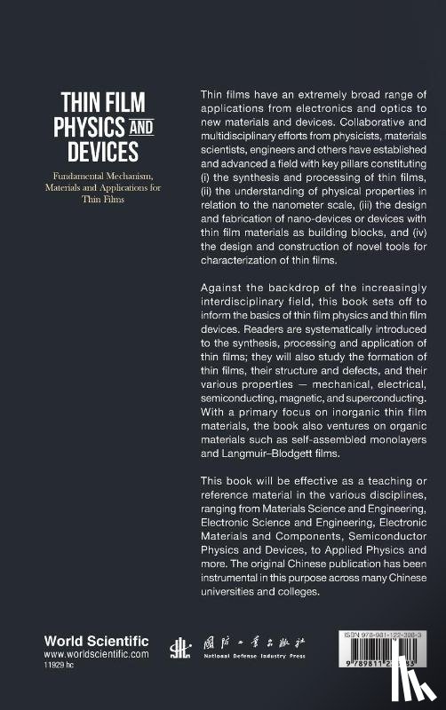 Zhu, Jianguo (Sichuan Univ, Zhu, Xiaohong (Sichuan Univ, Liu, Hong (Sichuan Univ, Xing, Jie (Sichuan Univ - Thin Film Physics And Devices: Fundamental Mechanism, Materials And Applications For Thin Films