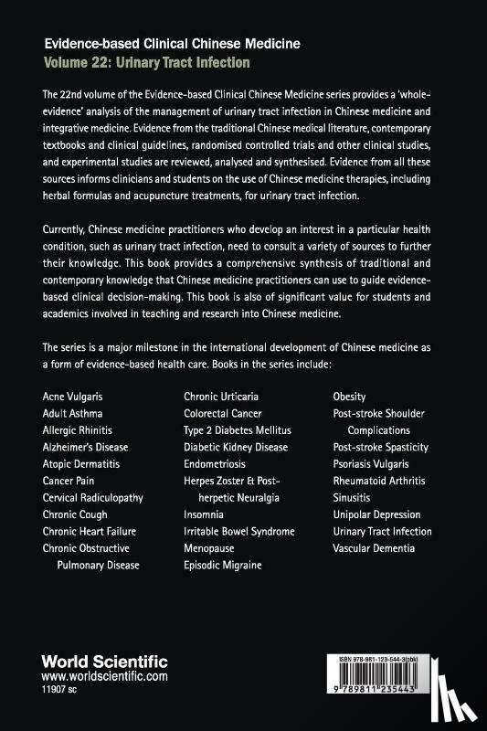 Coyle, Meaghan (Rmit Univ, Qin, Xindong (Guangdong Provincial Hospital Of Chinese Medicine - Evidence-based Clinical Chinese Medicine - Volume 22: Urinary Tract Infection