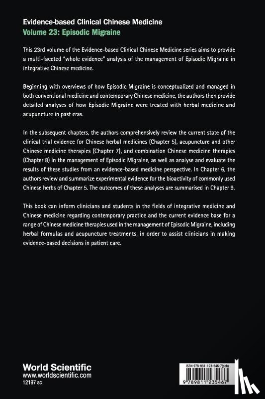 Zhang, Claire Shuiqing (Rmit Univ, Lyu, Shaohua (Guangdong Provincial Hospital Of Chinese Medicine - Evidence-based Clinical Chinese Medicine - Volume 23: Episodic Migraine