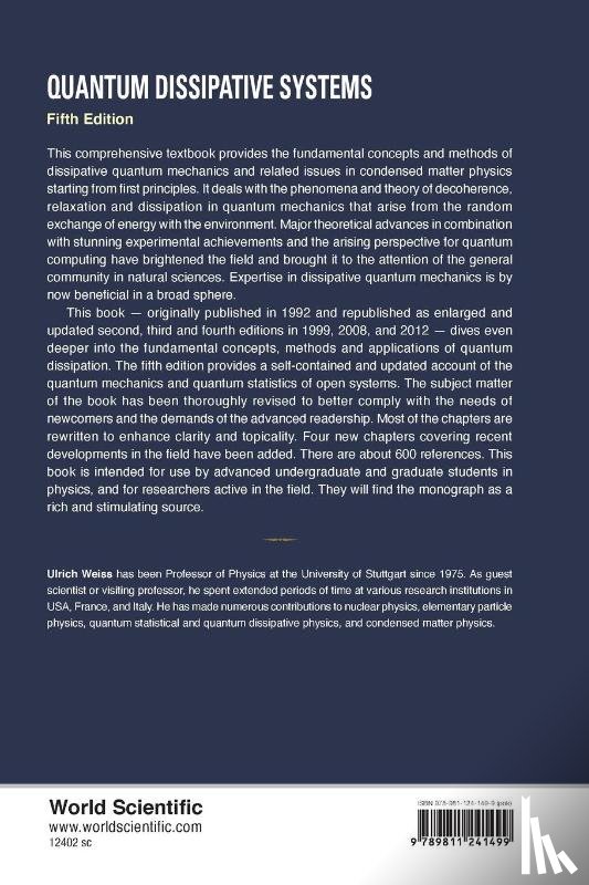 Weiss, Ulrich (Univ Stuttgart - Quantum Dissipative Systems (Fifth Edition)