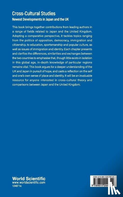  - Cross-cultural Studies: Newest Developments In Japan And The Uk