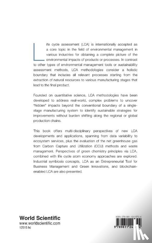 - Life Cycle Assessment: New Developments And Multi-disciplinary Applications