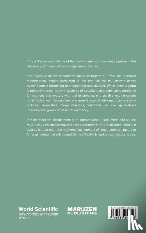 Murota, Kazuo (The Institute Of Statistical Mathematics, Sugihara, Masaaki (The University Of Tokyo - Linear Algebra Ii: Advanced Topics For Applications