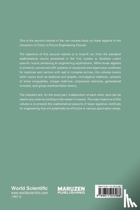 Murota, Kazuo (The Institute Of Statistical Mathematics, Sugihara, Masaaki (The University Of Tokyo - Linear Algebra Ii: Advanced Topics For Applications