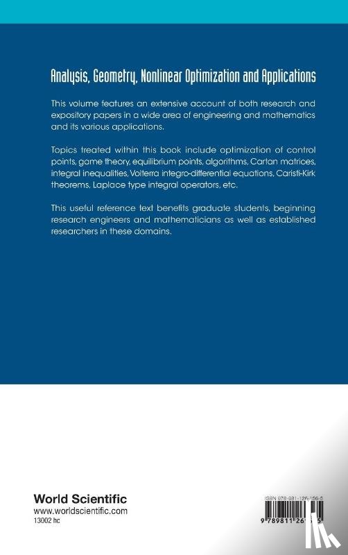  - Analysis, Geometry, Nonlinear Optimization And Applications