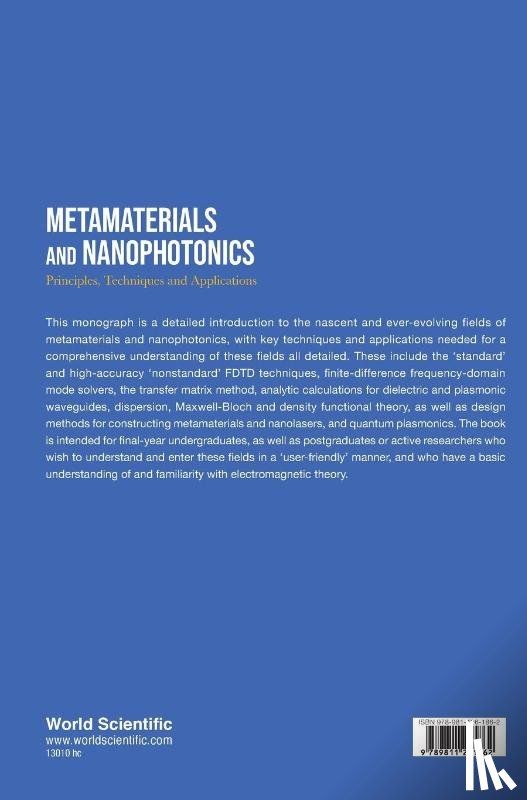 Tsakmakidis, Kosmas L (National & Kapodistrian Univ Of Athens - Metamaterials And Nanophotonics: Principles, Techniques And Applications