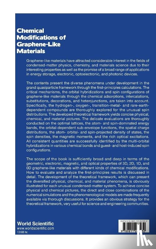Tien, Nguyen Thanh (Can Tho University, Nguyen, Thi Dieu Hien (National Cheng Kung University, Dien, Vo Khuong (National Cheng Kung University, Hsu, Wen-dung (National Cheng Kung University - Chemical Modifications Of Graphene-like Materials
