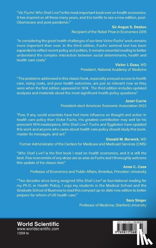 Victor R Fuchs, Karen Eggleston - Fuchs, V: Who Shall Live? Health, Economics and Social Choic