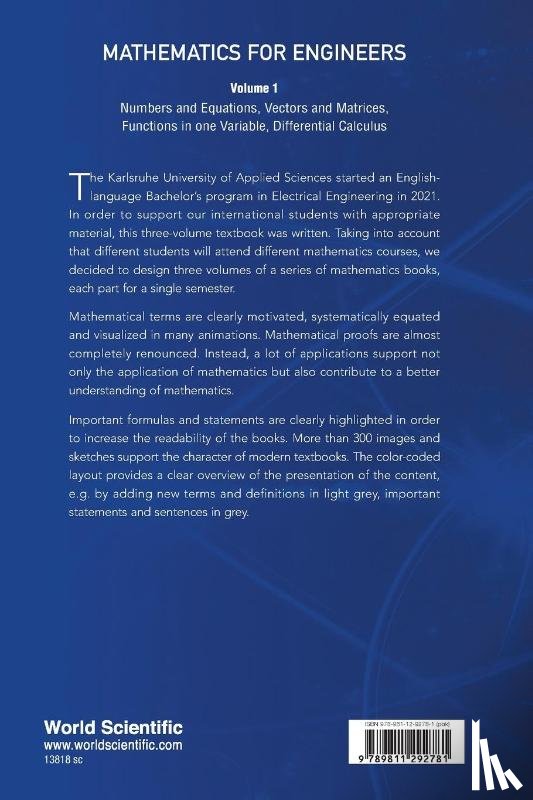Westermann, Thomas (University Of Applied Sciences Karisruhe - Mathematics For Engineers - Volume 1: Numbers And Equations, Vectors And Matrices, Functions In One Variable, Differential Calculus