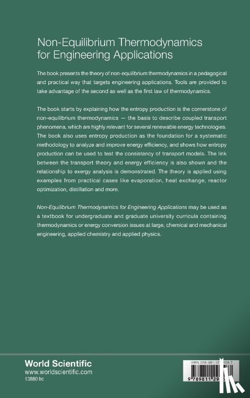 Signe Kjelstrup, Dick Bedeaux Eivind Jo - NON-EQUILIBRIUM THERMODYNAMICS FOR ENGINEERING APPLICATIONS