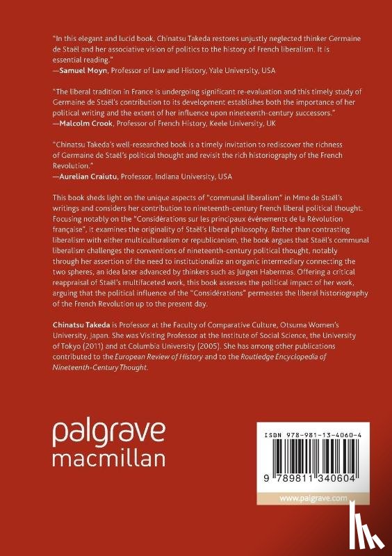 Takeda, Chinatsu - Mme de Stael and Political Liberalism in France